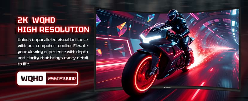 SANSUI 27 Inch WQHD 2560X1440 Curved Gaming Monitor, 180Hz MPRT 1ms Computer Monitor,HDMI2.0 * 2, DP1.2 * 2, Freesync, Curved 1500R, 5000:1 Contrast Ratio, 120% sRGB,HDR(ES-G27C1Q DP Cable Included)