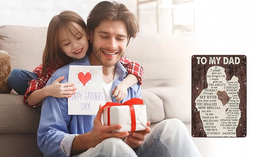 Father's Day Dad Gifts from Daughter To My Dad Always Be My Hero Funny Tin Sign Perfect for Men Room Man Cave Office Garage Workshop Home Decor 8 x 12 Inch(3333)