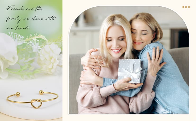 Best Friend Gifts for Women - Forever Love Knot Friendship Bracelets, Friendship Gifts for Women, Gifts for Best Friend Woman, Best Friend Birthday Gifts, Adjustable Bracelet for Christmas
