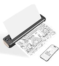 Rongta Portable Printer Wireless for Travel, F82 Inkless Bluetooth Thermal Printers, Compatible with iOS, Android, Laptop, Support 8.5"x11" US Letter&A4 for Office, Home, Car (Black)