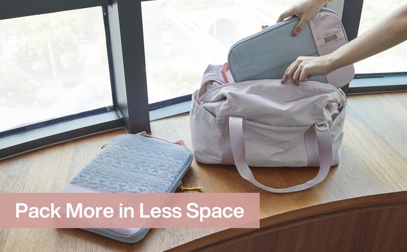 BAGSMART 6 Set Compression Packing Cubes - Lightweight Travel Essentials, Durable Luggage Organizer