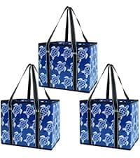 BeeGreen Reusable Grocery Bags Foldable 12 Pack Large Cute Totes - Heavy Duty Washable Holiday Cloth Gifts Bag with Handles, Reusable Gift Bulk Shopping Bags for Groceries for Women Animal Lover