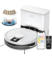 ILIFE A30 Pro Robot Vacuum and Mop, Self Emptying Station for 60 Days, 5000Pa Suction, LiDAR Navigation, No-Go Zones, 2.4G WiFi/App/Alexa/Remote Control, Roller Brush for Carpet, Hard Floors, 110V