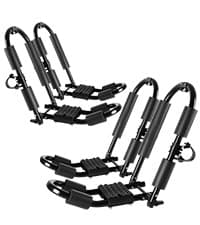 FORWODE Premium Kayak Roof Rack, 2 Pair J-Bar Roof Rack, Folding Adjustable Rack, Heavy Duty Kayak Roof Carrier 2 Kayak, Canoe, SUV, Surfboard on SUV, Car and Truck Crossbar