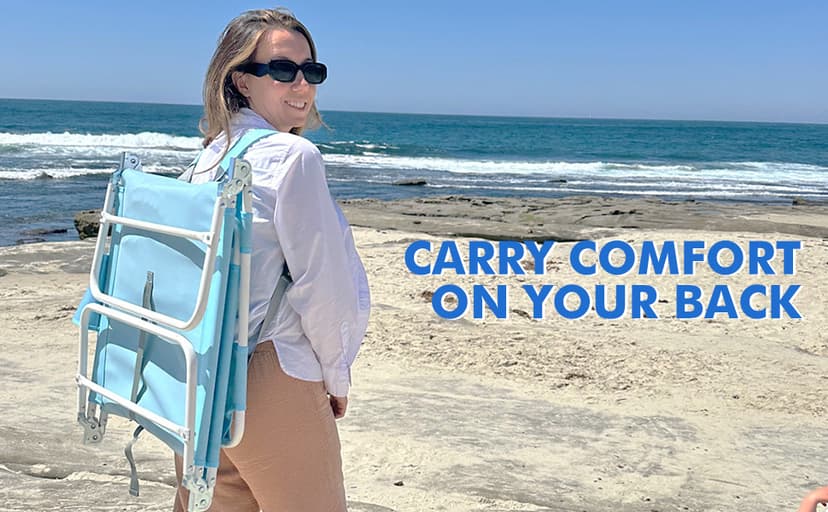 Backpack Beach Tanning Lounge Chair with Canopy Shade Face Hole Padded Adjustable Washable, 6 Position Layout Chair for Outside Sunbathing Poolside Lawn, UPF 50+ Wind-Resistant Sun Shade, Patented