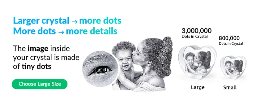 ArtPix 3D Crystal Photo, Personalized Gifts for Women, Wife, Men, Mom, Father, Her, Him, Dad, Grandpa, Great Customized Gift with Your Own Photo, Custom Glass 3D Laser Etched Picture Wedding - Heart