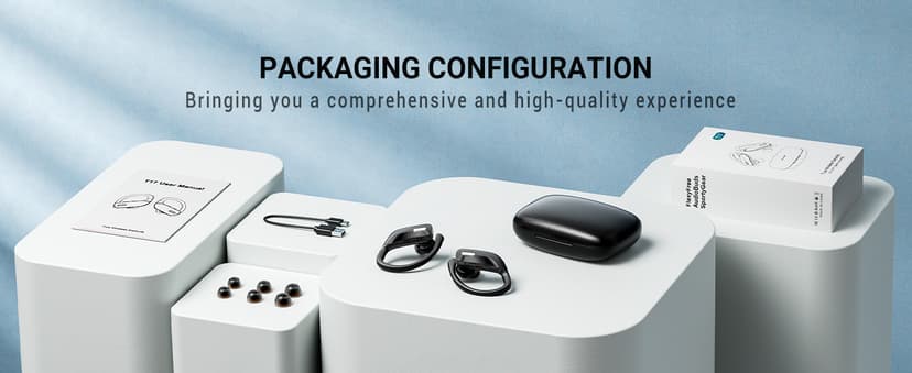 occiam Sport Wireless Earbuds Bluetooth Headphones 80hrs Playtime Deep Bass Ear Buds with Earhook Noise Cancelling Mic Waterproof Earphones for Workout Running Black