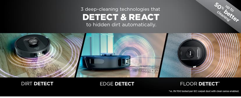 Shark PowerDetect Self-Empty Robot Vacuum with NeverStuck Technology, Auto Deep-Clean Carpets & Hardfloors, 30 Day Capacity HEPA Bagless Base, for Pet Hair, WiFi Black, AV2820S