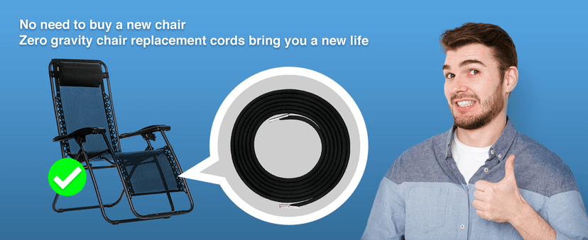 UNEEDE 4 Cords Zero Gravity Chair Replacement Cord, Antigravity Chair Replacement,Universal Repair Cord Kit for Repairing Zero Gravity Chair(Black)