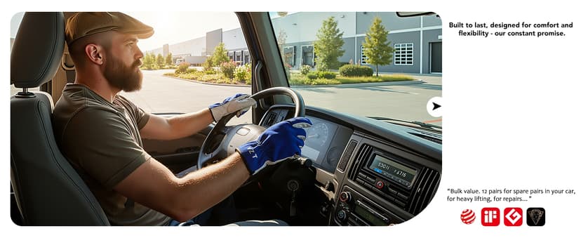 VZT 12 Pairs Bulk Winter Leather Work Gloves for Men or Women for Construction, Wood cutting, Driving, Water Resistant, Keep warm, Soft, Cowhide, Class 4 Abrasion Resistant, Blue-White, XL