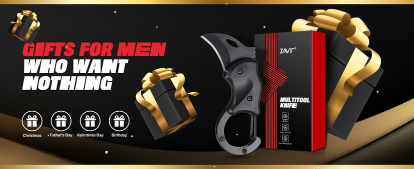 ZAVIT Gifts for Men Brother, Small Pocket Knife for Men, Christmas Stocking Stuffers, Self Defense Keychain, Box Cutter EDC Gadgets for Husband Him, Unique Gifts ldea for Camping Fishing Hiking