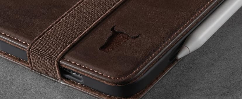 TORRO Case Compatible with iPad Pro 11” 4th / 3rd / 2nd / 1st Gen - Genuine Leather iPad Pro 11 2022 Case with Stand Function, Apple Pencil Connectivity and Wake Sleep Function (Dark Brown)