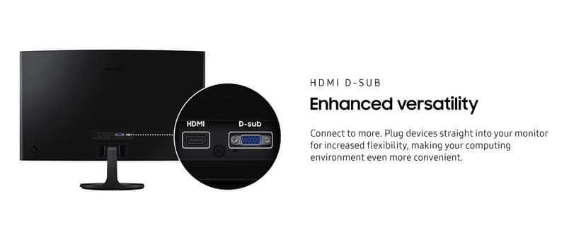Samsung 27" Essential S3 (S36GD) Curved Monitor - FHD, 1800R Curved Screen, 100Hz, Eye Saver Mode, Game Mode, HDMI D-sub, LS27D36CGANXZA