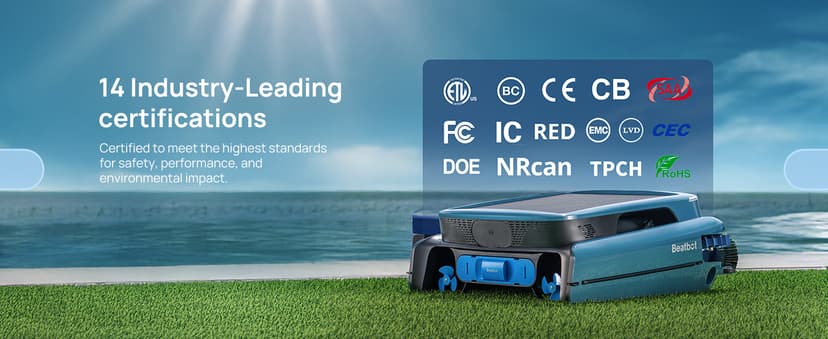 (2025 Upgrade) Beatbot iSkim Ultra 24/7 Cleaning Solar Powered Pool Skimmer with Water Clarification System & APP Control, Voice Broadcast, Dual Charging Options, Edge & Corner Cleaning, Blue