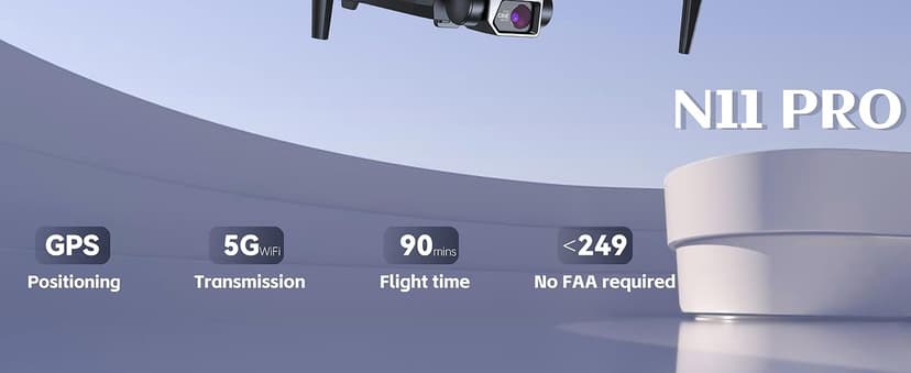 4K UHD GPS Drone with Camera for Adults N11 Pro, 90 Min 3 Battery Long Flight Time, Auto Return, Follow Me, Long Control Range, Brushless Motor, 5G FPV RC Quadcopter for Beginners