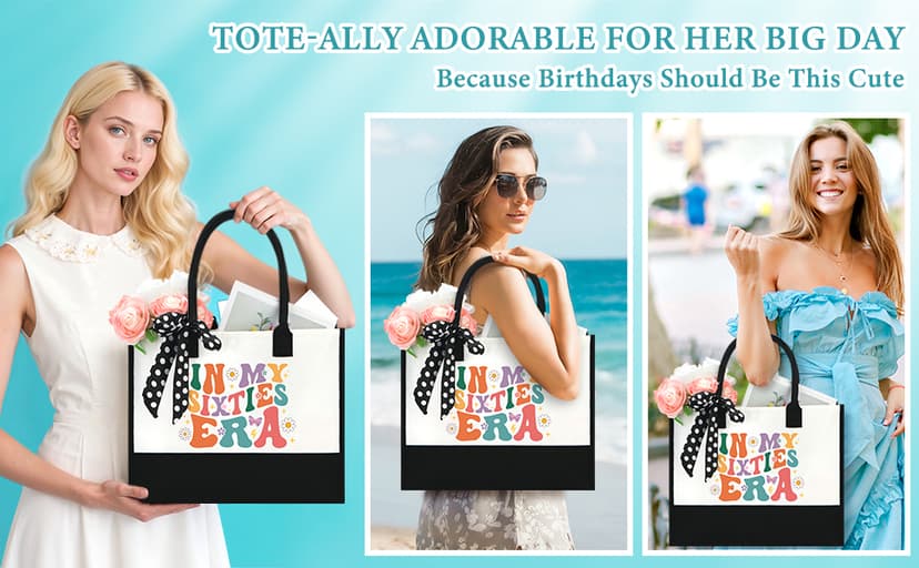 60th Birthday Gifts for Women 60 Year Old Birthday Gifts for Women Cool 1965 Gift for 60 Year Old Woman Fabulous Gift Ideas for Woman in Their 60s Happy 60th Bday Decorations with Tumbler Tote Bag