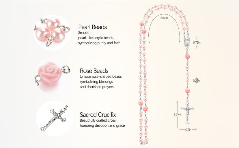 Baptism Gifts for Girl - My First Rosary with Ceramic Keepsake Box, Catholic Christening Gift Set, Pink Rosary for Kids, Baptism, First Communion & Baby Dedication Gifts for Newborn Baby Girls B0FP1QPHFJ