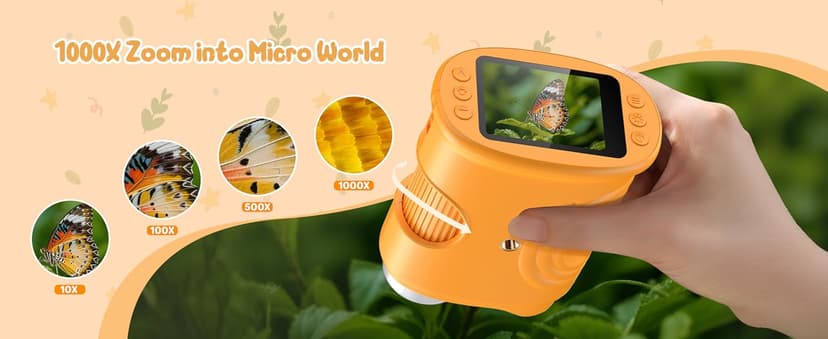 1000X Handheld Digital Microscope for Kids: Pocket Microscope with 2.0" IPS Screen - STEM Toys Birthday Gifts for Girls Boys Child - Portable Edu Science Kits Toddler Age 3-6 6-12 B0FFSSWTB6