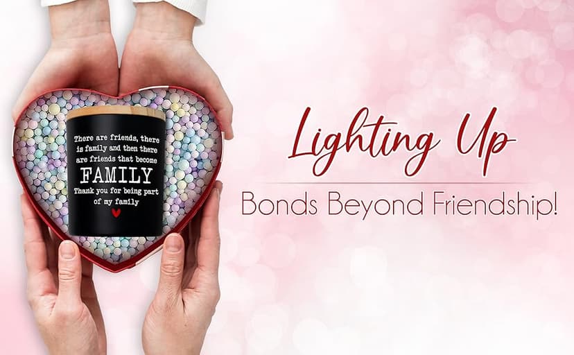 TEEZWONDER Friend Gifts for Women - Long Lasting Vanilla Lavender Candle 10 oz - Friendship Birthday Gifts for Women Men BFF Bestie Coworkers Friends Female, Scented Candles for Women Men