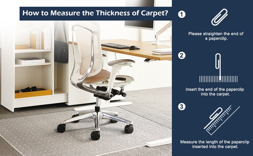 Chair Mat for Carpet, SALLOUS 46" x 60" Office Chair Mat for Carpeted Floors, Heavy Duty Vinyl Floor Mat with Grips, Floor Protector Computer Desk Mat for Home Office (Clear, Rectangular)