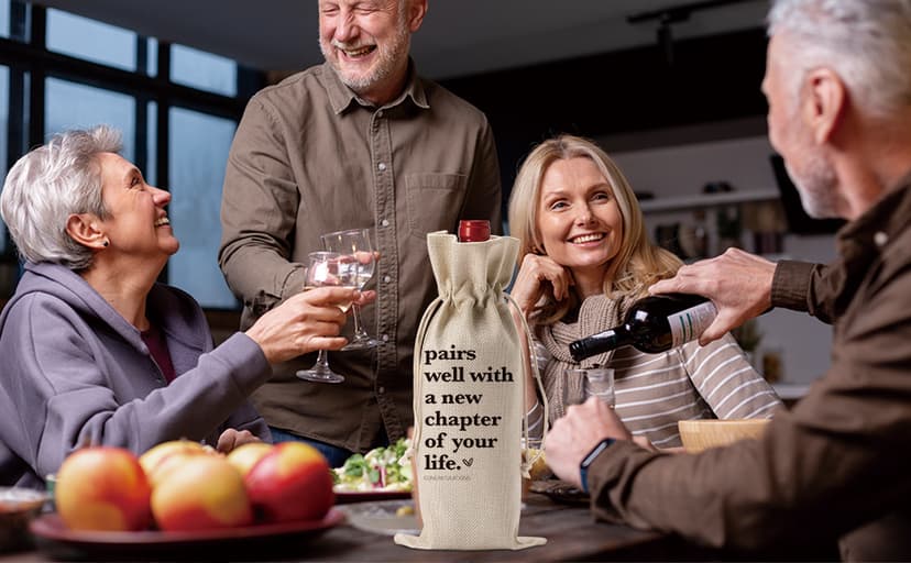 1 Pcs Funny New Chapter Wine Bag New Beginnings Gifts for Women Men Farewell Gifts for Friends Going Away Gifts for Coworkers Women Men Moving Away Gifts for Friends New Teacher Gifts