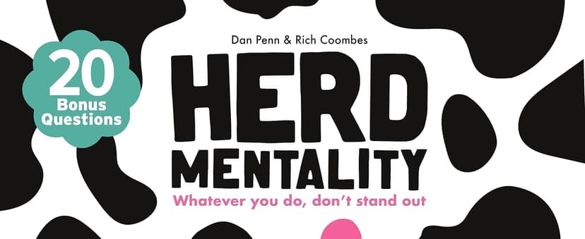 Herd Mentality: Udderly Funny Family Board Game | Easy & Fun for Big Groups of 4-20 Players | Includes 20 Extra Exclusive Questions