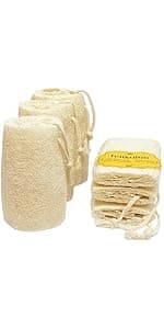 haikuluo Natural Loofah Exfoliating Body Scrubber,Bath Shower Loofah Sponge for Women and Men,Made with Biodegradable Shower luffa Sponge,for Face and Body That Gets You Clean(3 PC)