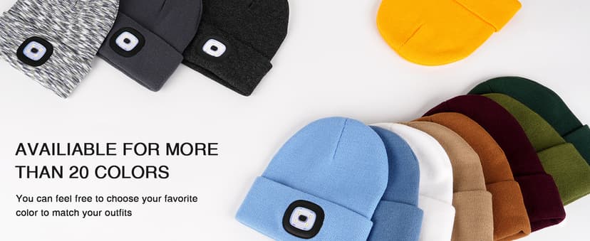 CENSGO Unisex Hat with Light, USB Rechargeable LED Headlamp Beanie, Gifts for Dad Father Men Husband Warm Knitted Cap