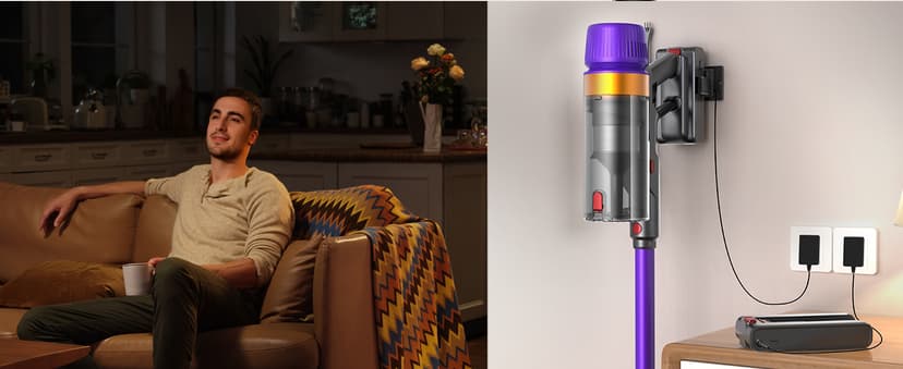 TVTAU Cordless Vacuum Cleaner, Self-Standing 620W 55KPA 75Min Runtime Stick Vacuum for Home, 1.8L Dust Cup, LED Display, Anti-Tangle, 8-Stage Filtration, for Hardwood Floor Carpet Pet Hair