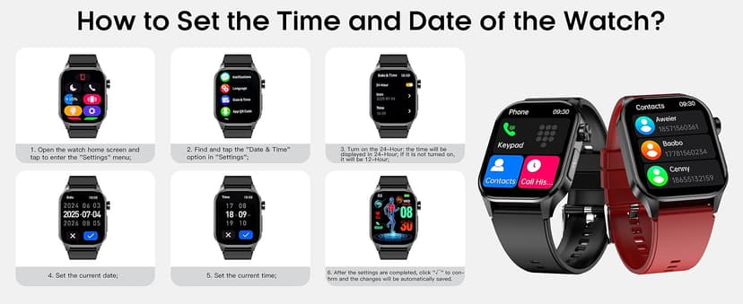 Advanced Health Smartwatch for Women Men with Real-Time Monitoring of Heart Rate, Blood Oxygen, Body Temperature, Blood Pressure, Sleep Auality and Stress Levels.Always-On Display, for Android & iOS