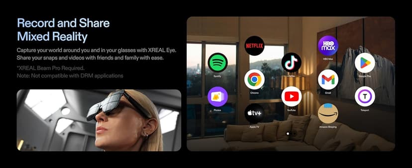 XREAL One Pro AR Glasses with X1 Chip, Native 3 DoF, X-Prism Optics, 3D Mode, 57°FOV 171" 120Hz FHD Display, XR Glasses for iPhone 17/16, Steam Deck, ROG, Mac, PC, Android & iOS M (IPD 57-66mm)