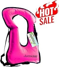 Inflatable Snorkel Vest Adults, Portable Snorkel Jacket, Buoyancy Vest for Snorkeling, Swimming, Kayaking, Boating, Safety Load Up to 220 Ibs