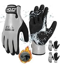 HANDLANDY Genuine Sheepskin Leather Gloves for Men Winter Driving Warm Thermal Wrist Gloves Fleece Lining for Cold Weather