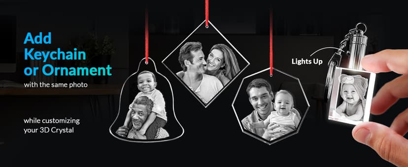 ArtPix 3D Crystal Photo, Personalized Gifts for Women, Wife, Men, Mom, Father, Her, Him, Dad, Grandpa, Great Customized Gift with Your Own Photo, Custom Glass 3D Laser Etched Picture Wedding - Heart