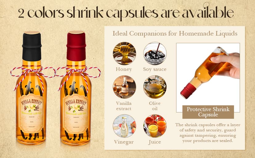 Empty Vanilla Jar for Homemade with Cap Vanilla Bottle for Gift Giving Wedding DIY Christmas Food Container Sauce Beans Tioncy 5 oz Vanilla Extract Bottles 16 Pcs Glass Bottle, Red B0CF1NP46Q