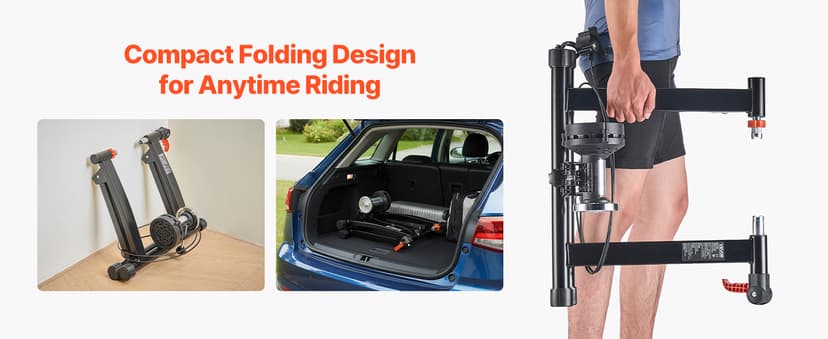 VEVOR Bike Trainer, 6 Level Resistance, 26-29 in & 700C Wheels, Foldable Magnetic Bicycle Stationary Stand for Indoor Exercise Riding with Quick Release Skewer & Front Wheel Riser Block for Road Bikes