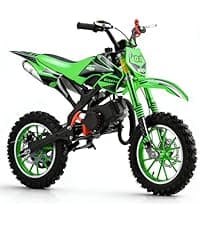 50cc Kids Dirt Bike, 2-Stroke Gas Powered Mini Motorcycle Up to 40MPH, Off-Road Dirt Bike for Kids 8-14 with Front Rear Disc Brakes, Double Shock Absorption (Black)