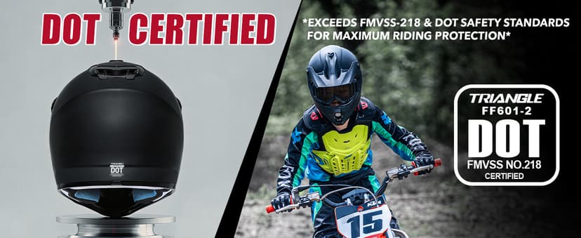 TRIANGLE Youth Kids Dirt Bike Helmet Full Face Motocross Helmet with Goggle & Gloves DOT/FMVSS-218 Approved Motorcycle Helmet