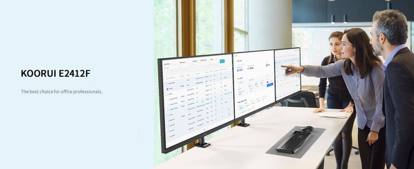 KOORUI 24-inch Computer Monitor Full HD 1920 x 1080p 100Hz VA Display 4000:1 Contrast Ratio with HDMI VGA, TÜV Rheinland Certified, 100 x 100 mm VESA Mountable, Ultra-Slim Design, Tilt, Black, E2412F