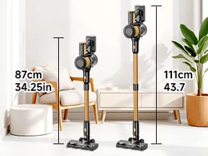 Cordless Vacuum Cleaner, 8 in 1 40Kpa 55Mins,Lightweight Vacuum Cleaners for Home, Stick Vacuum with Anti-Tangle Brush,Wall Mount, Rechargeable Cordless Vacuum for Floor/Sofa/Pet Hair,Gold