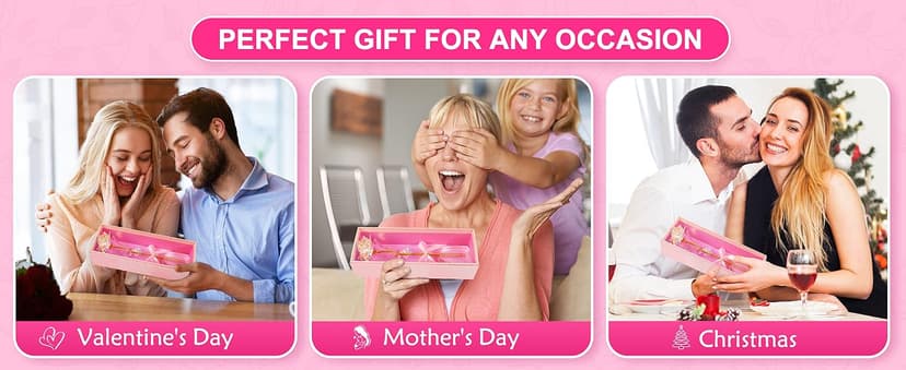 Beferr Gifts for Women Mom Galaxy Rose Glass Crystal Flowers with Heart-Shaped Base Eternal Roses Forever Flowers Mother's Birthday Gifts for Grandma Daughters Wife Sister Kids