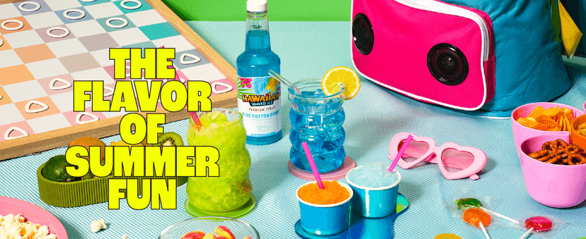 Hawaiian Shaved Ice S700 Kid-Friendly Snow Cone Machine Kit with 3-16oz. Syrup Flavors: Cherry, Grape, and Blue Raspberry, Plus 25 Snow Cone Cups, 25 Spoon Straws, and 3 Black Bottle Pourers