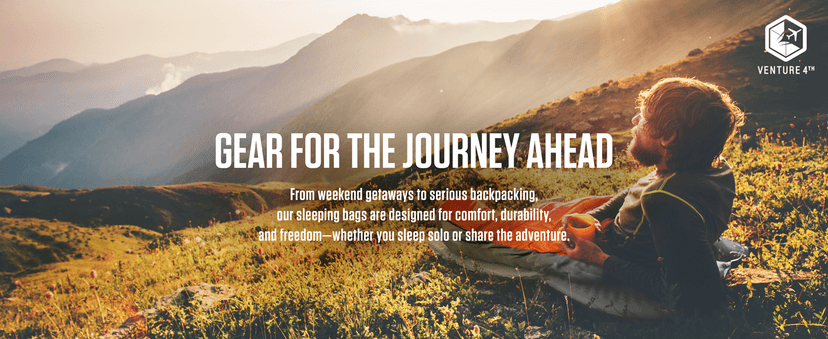 VENTURE 4TH Backpacking Sleeping Bag – XXL, Double and Single Sizes - Lightweight Warm & Cold Weather Sleeping Bags for Adults, Kids & Couples – Ideal for Hiking, Camping & Outdoor Adventures