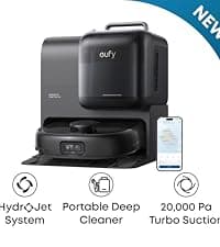 eufy L60 Robot Vacuum with Self Empty Station, Hair Detangling Technology, Up to 60 Days Hands Free Cleaning, 5,000 Pa Suction, Remove Hair, Dust