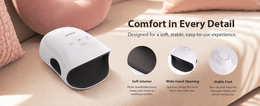 CINCOM Hand Massager - Cordless Hand Massager with Heat and Compression for Arthritis and Carpal Tunnel, Gifts for Women(White)