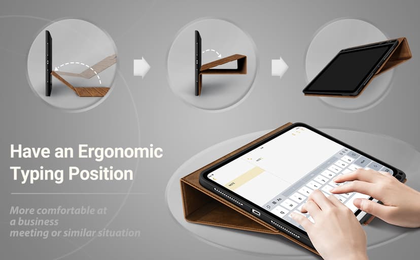 Antbox for iPad Pro 11 Inch Case M5 2025/M4 2024, Premium Vegan Leather, Supports Pencil Pro and Pencil (USB-C), Auto Sleep/Wake Function, Built-in Pencil Holder (Tan)