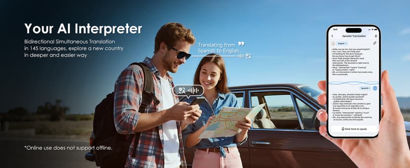 AI Glasses for Men & Women, Smart Glasses Powered by ChatGPT, AI Real-time Translation with 145 languages, 11H Music Play, Bluetooth Sunglasses with Polarized Lens, UV Protection for Daily Use, Travel