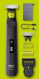 Norelco Philips Norelco OneBlade 360 Hybrid Face, Electric Beard Trimmer and Shaver, with 360 Blade Technology, 1x 360 Blade for Face, 5in1 Adjustable Comb, Model QP2724/90