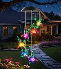 Unique Birthday Small Gifts for Mom Grandma Nana Wife Sister Auntie, Solar Lights Outdoor Decor for Garden Yard Patio Porch Winzwon Solar Wind Chimes, Christmas Gardening Butterfly Gifts for Women B0BTCP3YMM