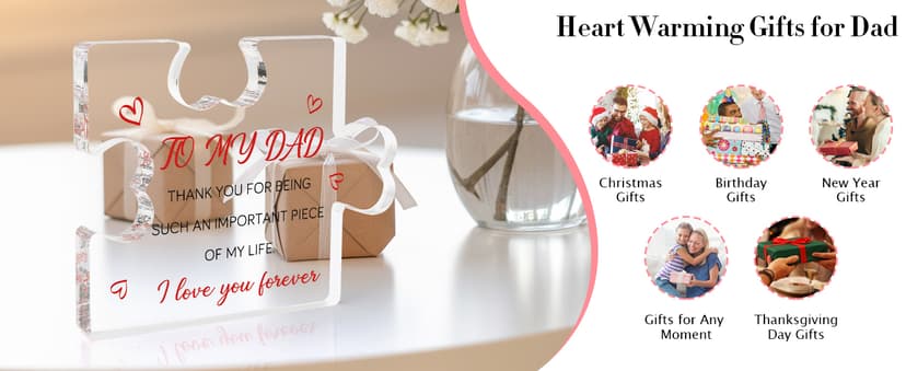 Father's Day Gifts for Dad, Dad Birthday Gift, Dad Gifts from Daughter Son, Dad Gifts for Fathers Day, Cool Gifts for Dad Acrylic Block Presents for Dad Christmas Gifts for Dad